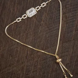 Kushal's Fashion Jewellery Women Gold-Plated Cubic Zirconia Studded Link Bracelet-picture-36