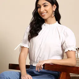 Mast & Harbour Ruffled Cotton Top-picture-25