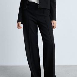 MANGO Women Wide Leg Trousers With slits-picture-6