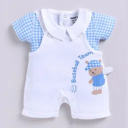 Smart Baby Infant Boys Printed Cotton Dungaree With T-Shirt-picture-19