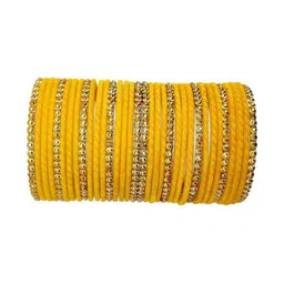 AMSHA Yellow Glass Artificial Stones Bangle image 1