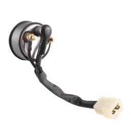 Deutsche Ammeter for Royal Enfield 11 Amp. Electra 350, 500, UCE (Black, Gold Dial With LED & Mounting Rubber ) (4 Pin White Coupler) (2014 Model), DEUS-1304A image 2