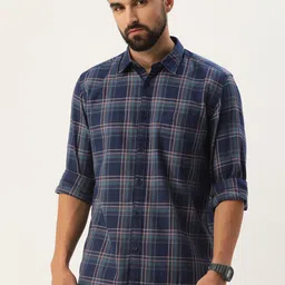 Parx Slim Fit Checked Pure Cotton Casual Shirt-image-92