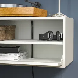 ikea eket Media storage combination, white, 210x35x35 cm image 3