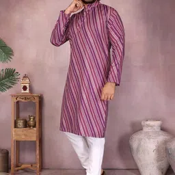 Shivamv Men Printed Regular Pure Cotton Kurta with Pyjamas image 5