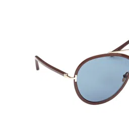 Tom Ford Women Blue Lens & Brown Oversized Sunglasses FT1007 65 48V-Blue image 2
