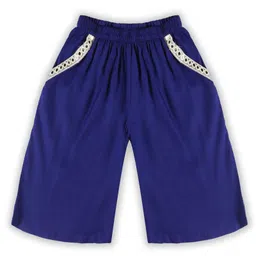 Kiddopanti Mirror Work Detailed Lace Embellished Flared Culotte - Navy Blue-picture-11