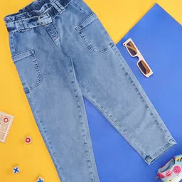 Pantaloons Junior Pocket Detail Fade Washed JeansJeans - Medium Blue-picture-16