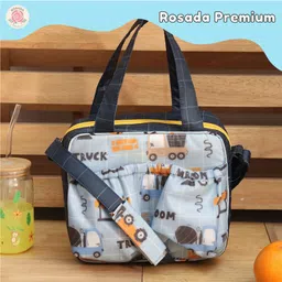 Rosada Blue Truck Insulated Sling Tiffin Bag for Kids and mom for School and Travel, Insulated Tiffin Multi-Purpose Tiffin Bag for Picnic, Class, Tuition Lightweight and Durable-image-7