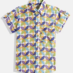 Vastrarth Cotton Half Sleeves Geometric Printed Shirt - Blue-picture-22
