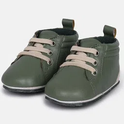 MINI KLUB Solid Lace up Unisex Booties - Green-picture-12