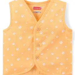 Babyhug 100% Cotton Woven Sleeveless Front Open Jhablas With Stripes & Animal Prints Pack of 5 - Multicolour image 2