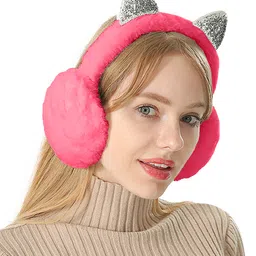 SYGA Cat Designed Foldable Winter Earmuffs - Red image 2