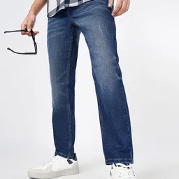 SF JEANS by Pantaloons Men Slim Fit Low Distress Heavy Fade Jeans image 4