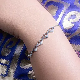 festivjewelleryze Women Sterling Silver American Diamond Link Bracelet-picture-14