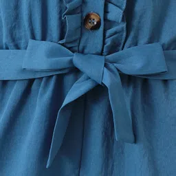 Mark & Mia Sleeveless Halter Neck Solid Color Jumpsuit - Blue image 4