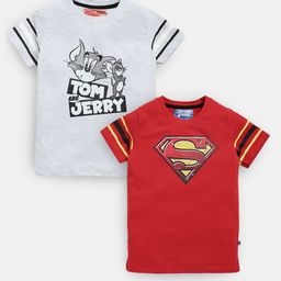 Here&Now X Game Begins Boys Set of 2 Cotton Superhero & Humour Printed T-shirt-picture-1