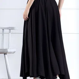 Kahara Women Flared Maxi Skirt with Button Closure image 2