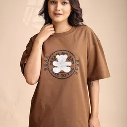 GIBBONTE Graphic Printed Drop-Shoulder Sleeves Pure Cotton T-shirt-picture-10