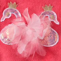 Kookie Kids Full Sleeves Top & Lounge Pants Set With Sequins & Floral Applique Solid Color - Red image 5