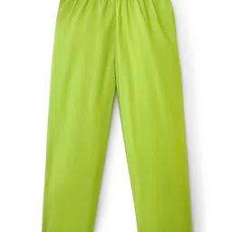 EARTHY TOUCH Cotton Woven Three Fourth Sleeves Kurta Churidar & Dupatta Set With Sequin Detailing & Embriodery - Light Green image 5