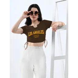 CLAFOUTIS Print Cotton Crop Top image 1