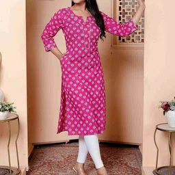 NAVYAAZRI Women Floral Printed Thread Work Kurta image 3