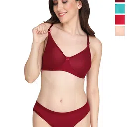 Liigne Pack Of 4 Everyday Padded Bra Pure Cotton Lingerie Set-picture-33