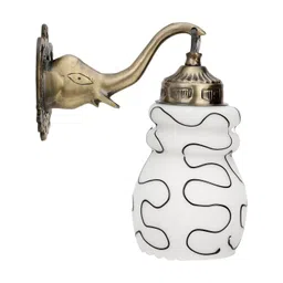 1ST TIME White & Black Printed Metal Traditional Rectangle Shaped Wall Lamp-picture-13