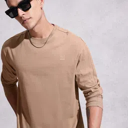 WROGN Pure Cotton Long Sleeves Oversized T-shirt-image-32