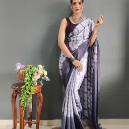 V3 FASHION STUDIO Women Satin Tie-Dye Ready to Wear Saree image 1