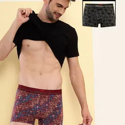 HiFlyers Men Pack Of 2 Odour-Free Trunks HF502_PO2_MRN-OLV_L-Maroon::Olive image 3