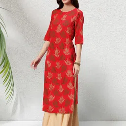 HERE&NOW Pack Of 2 Women Ethnic Motifs Printed Crepe Kurta image 2