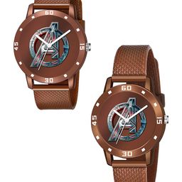 CSAMON Unisex Printed Dial & Bracelet Style Straps Analogue Watch Aevenger Brown Couple-picture-15