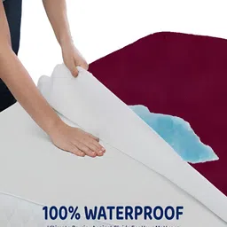 Mattress Protector Maroon Cotton Waterproof Mattress Protector image 3