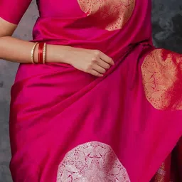 CANIZZARO Ethnic Motifs Zari Silk Blend Handloom Banarasi Saree image 2