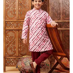 stylobug Stylo Bug Full Sleeves Leheriya Designed  Kurta Set -  Maroon-picture-26