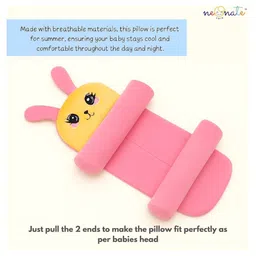 NeonateCare Adjustable Grow with me fit Perfect Airflow Sweat Free Comfort Neck Pillow - Pink-picture-16