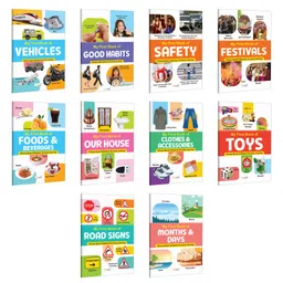 My First Book of Vehicles, Good Habits, Safety, Festivals and more :- interactive picture books for kids, all-in-one learning book, Conceptual book for kids | Pack of 10 books-image-62