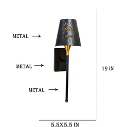 Devansh Black & Black Metal Frustum Shaped Wall Lamp image 5