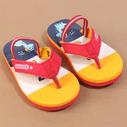 Cute Walk by Babyhug Flip Flops With Dino Print - Yellow image 2