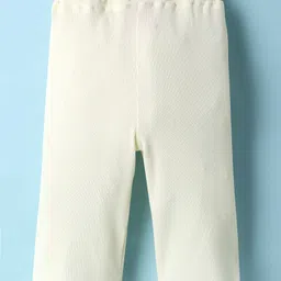 Little Kangaroos Cotton Knit Full Length Solid Colour Leggings - White image 2
