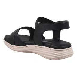 Shoetopia Strap Detailed Solid Slip On Sandals - Black image 3