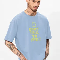 MaverIQ Men Typography Printed Round Neck Cotton Oversized T-shirt-image-51