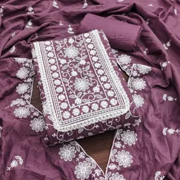 HERE&NOW Floral Embroidered Unstitched Dress Material-picture-40