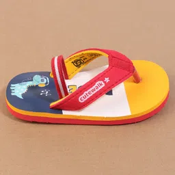 Cute Walk by Babyhug Flip Flops With Dino Print - Yellow image 4