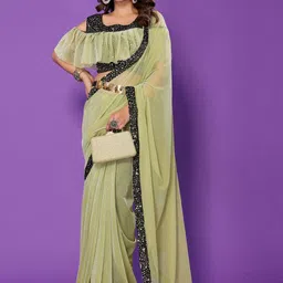 A.K. FABRICS Embellished Sequinned Saree-picture-20