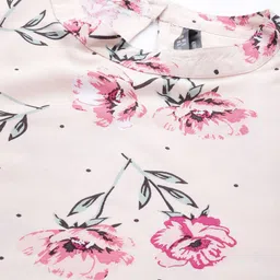 HERE&NOW Pink & Green Floral Printed Regular Top image 2