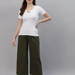 Friskers Pack Of 2 White Solid Fitted Tops image 5