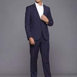 Raymond Contemporary Fit Checked Notched Lapel Single-Breasted 2 Piece Formal Suits image 3